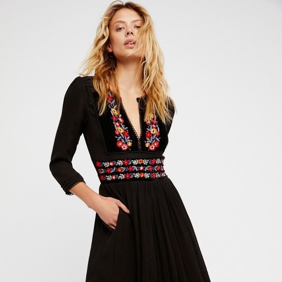 EUC Free People Flora Midi Dress w/ POCKETS - Picture 3 of 8